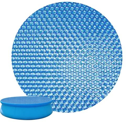 Bâche de protection ronde en polyéthylène résistant aux déchirures pour piscine et - 180 x 180 x 0,5 cm - Isolation thermique coupe-vent et résistante aux déchirures