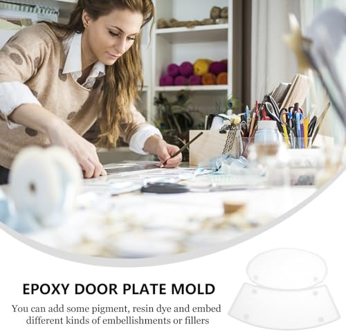 Gatuida Silikonform Türschild Oval DIY Epoxidharz Gießform Reißfest Leicht Entformbar Glatte Oberfläche Langlebig für Bastelprojekte Schilder Namens Wegweiser Gestalten