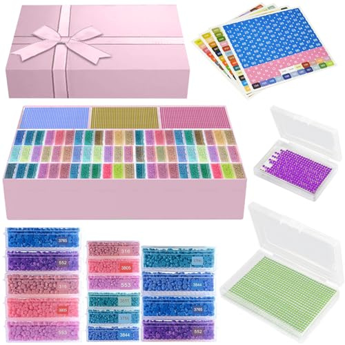 DNSGOOR 80Pcs Diamond Painting Accessori,Kit Organizer per Diamond Painting Accessori,Diamond Painting Kit Aufbewahrungsbox, Contenitori per Artigianato Fai da Te