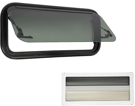Ausstellfenster Aluminiumlegierung Wohnmobil Fenster 85° Öffnungswinkel Wohnwagen Fenster Fliegengitter Wohnmobilfenster Sonnenschutzrollo Caravan Seitenfenster (700x300mm)