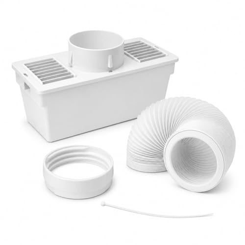 Universal Tumble Dryer Condenser Vent Kit for Vented Tumble Dryers 1m Hose | Square Water Box Clip Adapter Indoor Condensing Vent Hose Kit Reduces Humidity in Air
