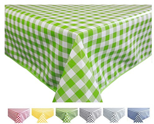 Wachstuch Tischdecke Abwaschbar Eckig 140 x 200 cm Kariert Karo Grün