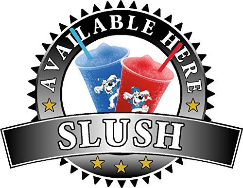 Slush Sold Here Aufkleber – Coke Pepsi Catering Schild Cafe Ice Cream Vinyl Aufkleber, Medium 210 x 285mm, Schwarz