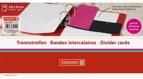 Brunnen Trennstreifen CC PIN Pink - 40 Stück, 200 g/m, 4-fach Lochung, A5, Karton, Rosa