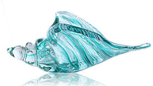 QFkris Mundgeblasene Glasmuschelfigur, Heimdekoration, Kunstglas-Skulptur der Muschel