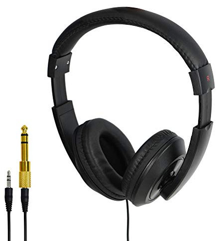 Axus AXH10 Classroom Stereo Adjustable Headphones with Padded Band, 1/4 Jack Adaptor, 1.5m Cable