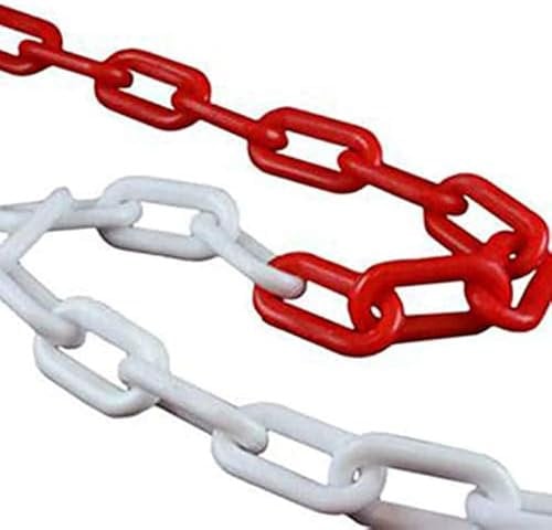 Marwotec Verbindungselemente Absperrkette 10m Rot/Weiß 6mm Stärke Kunststoffkette 10m im Beutel Kette zum Absperren von Flächen, gut sichtbar, stabil und handhabbar