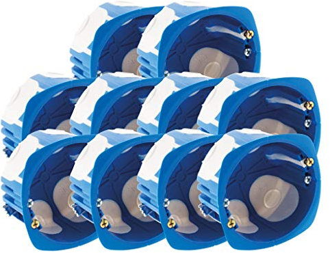 BLM - Lote de 10 Cajas de Empotrar No Air Multimat Ø67x40mm - Material Robusto y Ligero - Conformidad BBC/RT2012 - Alta Seguridad Contra Incendios - Azul
