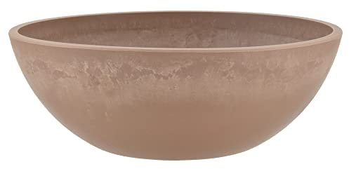 PSW Pot M25TP Collection Flache Gartenschale, niedriger Übertopf für Sukkulenten, Bonsai, Feengärten, Kräuter, 25,4 cm, Taupe
