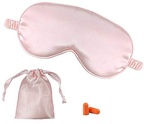 FORLADY Schlafmaske Seide Schlafbrille Für Damen Und Herren Verstellbare (Rosa)