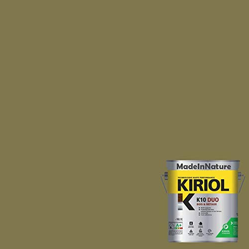 Peinture Bois et Métaux, Sous couche et Finition, Antirouille, sur Fer, Acier Galvanisé, même rouillés, très opacifiant, de MadeInNature (0.75 litre pour 10 m², soit 5 m² pour 2 couches, RAL 7002)