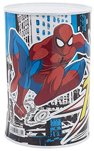 Stor Spiderman Street Money Box Piggy Bank, Metal, Break to Open