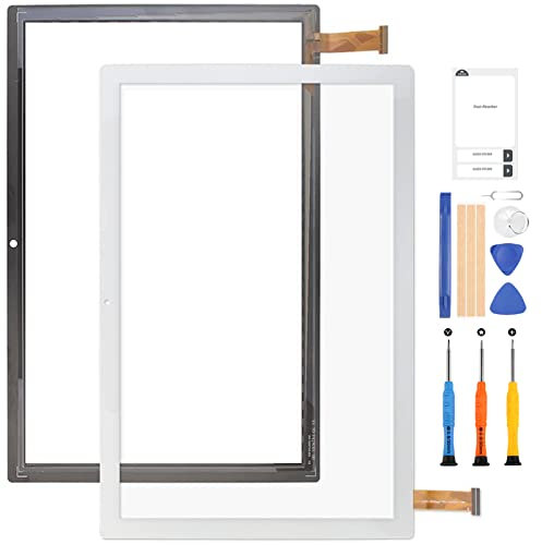 Ersatzdisplay für Dragon Touch Notepad 102, 25,7 cm (10,1 Zoll), für Dragon Touch Notepad102 Touchscreen, Digitizer-Panel, Sensor, Glas, vollständiges Reparatur-Set mit Werkzeug (Version B, weiß)