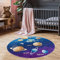 Pasha Home Kinderteppich 120 cm Rund Planet/Kinder Spielteppiche aus Polyester- & Flanellfasern/Teppiche fürs Kinderzimmer antirutsch & schmutzabweisend/waschbarer Spiele Teppich