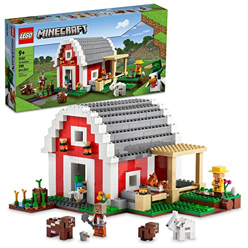 LEGO Minecraft 21187 The Red Barn Bauspielzeug-Set für Kinder, Mädchen und Jungen ab 9 Jahren, 799 Teile