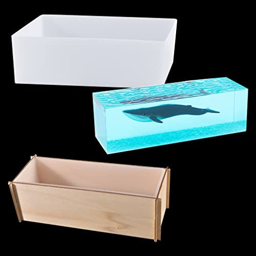 FineInno Rechteckig Silikonform, Rectangle Resin Mold, Rechteck Epoxidharz Form, Würfelform Gießform für Kerze, Seife Herstellung, DIY Handwerk (Rechteckig Silikonform)