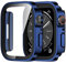 Amizee 2 Stück Hard Hülle Kompatibel mit Apple Watch Series 9/8 Series 7 41mm Schutzhülle mit Tempered Glass Displayschutz, Ultradünn Kratzfeste Schutzhülle für iWatch 41mm (Blau/Transparente)