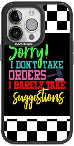 Blanc Space Don't Take Orders Bitchy Quote Impact Handyhülle für iPhone 14 Pro TPU Schutzhülle Leicht Starke Cover mit Zitaten Freches Kariertes Girlboss