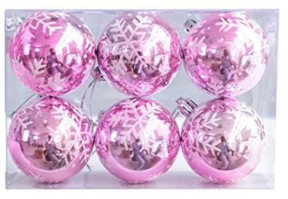 TianWlio Weihnachtsschmuck Weihnachtskugel 6cm/2.36in Helle Kunststoff Galvanik Kugel Weihnachtsbaum Anhänger Schneeflocke Bemalte Weihnachtskugel Camping Boxen Organizer (RD1, One Size)