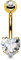 OUFER 14G Bauchnabelpiercing Titan Gold 8 mm Stablänge Herz Piercing Bauchnabel Lang Kurz CZ Edelstein Kugeln Belly Button Piercing Navel Bars 1.6mm Nabelring Frau Geschenk Schmuck