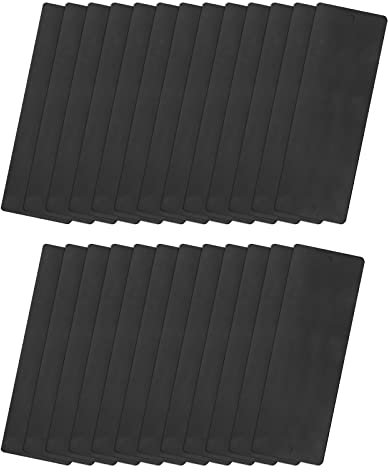 QUARKZMAN 25 Stück Leere Metall Karten 80x30x0.5mm, Schwarz Metallkarte Aluminium Platte mit 2 Loch 3mm Durchmesser für Klingelschild Visitenkarten Namensschilder Briefkasten Türschilder