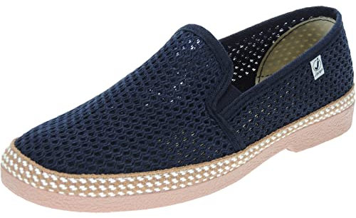 Calzados Romero. JAVER. Zapatilla Cerrada en Rejilla Algodón para Hombre. Plantilla Esparto. Piso de Goma. A Talla 41