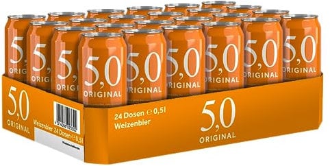 5,0 Original Weizen, 24er Dosentray, EINWEG (24 x 0,5l)