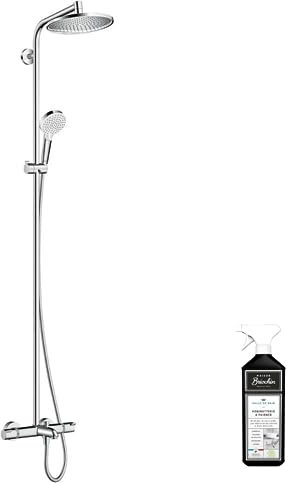 Hansgrohe Colonne Bain Douche thermostatique Crometta S 240 chromée + nettoyant Briochin
