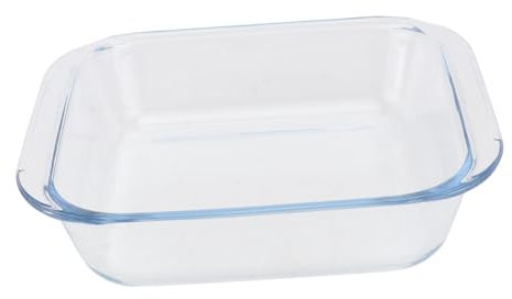 BESTonZON 1 Plato Cuadrado De Vidrio para Hornear Moldes Cuadrados para Magdalenas Tazones De Vidrio Transparente Platos Cuadrados para Cena Cazuela De Vidrio Bandeja para Hornear De