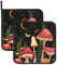 Moon Pilz-Topflappen, hitzebeständig, Baumwollfutter, für Küche, Theke, Kochen, Backen, Mikrowelle, Grill, Geschenke, 2 Stück