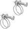 KCT 2 Pack - 22-25mm Double Wire Hose Pipe Clamps Universal Adjustable Metal Clips for Fuel/Air Line/Tube/Plumbing/Hosepipe