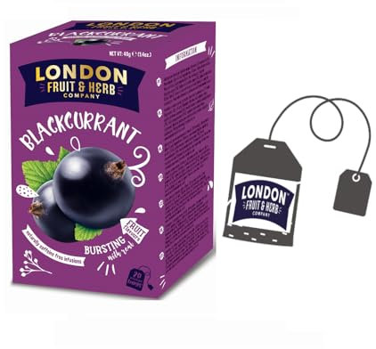 London Fruit® | Infusión de Grosella Negra | Sobres individuales de infusión - 20 filtros (40 gr) | Té de hierbas afrutado sin cafeína