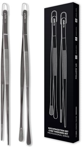 REDSALT® Premium Set de pinces de cuisine 30cm de long | INOX 18/10 acier inoxydable résistant au lave-vaisselle | Pince de cuisine professionnelle Pincette pour aliments cuisine barbecue gastro