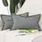 Madizz 2er Set Polyester Leinen Kissenbezügen mit breiter Kante Weiche dekorative Kissenbezüge für Sofa Schlafzimmer Kissenhülle Grau 40x80 cm Rechteckig
