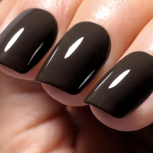 Ozzeal Gel Polish,15ml Dark Brown Gel Nail Polish Autumn Winter Soak off LED UV Art Starter Manicure Salon DIY at Home for Girl Women