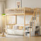 Idemon Hochbett 90x200 mit Sicherheits-Aufbewahrungsleiter, Bettgestell aus massivem Kiefernholz für Kinder und Jugendliche (Holzfarbe)