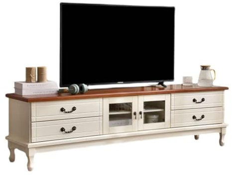TV-Schrank, Tv Lowboard, Fernsehschrank Für Das Wohnzimmer, TV Board Mit 4 Schubladen, Sideboard Möbel Für Wohnzimmer Schlafzimmer, Holzmaserung Fernsehtisch(White)