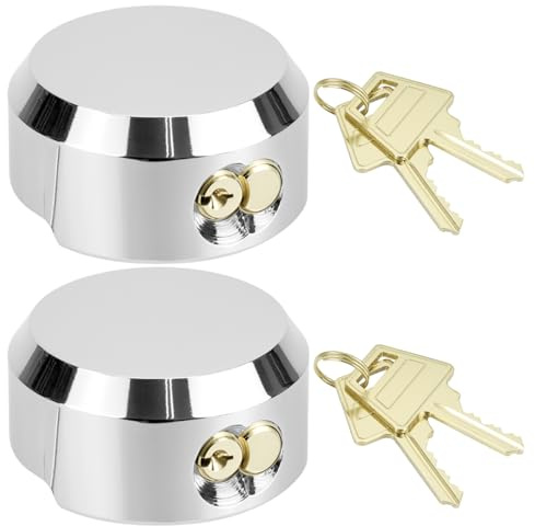 QWORK 2 Pack Hidden Shackle Padlock, Keyed Alike, 73 mm Diameter, Tamper-Proof Security Puck Lock Van Door Lock for Trailers, Gates, and Garages