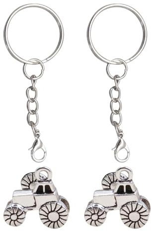 2 Pendentifs Tracteur, 2 Porte-Clés, Pendentifs en Métal Créatifs, Porte-Clés pour Hommes, Porte-Clés Pendentif, Petits Cadeaux Intéressants