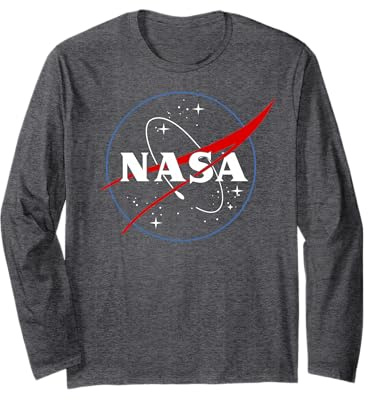 NASA Outline Black And White Long Sleeve T-Shirt