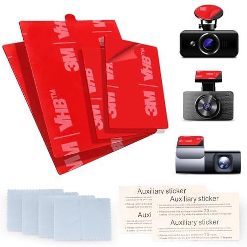 IusZup 4Pcs Adhesive Sticky Pads for Dash Cam 3M VHB Square Double-Sided Adhesive Pads for Dash Cam Mount Car Windshield Dashboard GPS and Camera Holders Sticker Replacement Fit