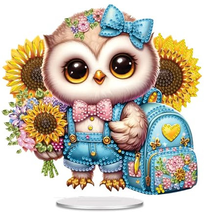GZYYANG Diamond Painting Aufsteller, Diamond Painting Eule, 5D Diamant Painting Tischdeko, Geeignet für Anfänger, Erwachsene und Kinder
