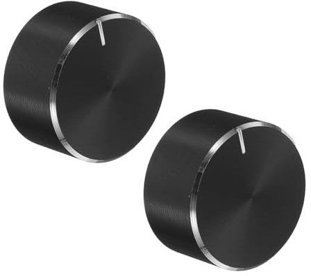 Uonlytech 2 Stück Potentiometerknopf Lichtschalter Schalter Drehknopf Metall Drehknopf dimmer schalter Drehknopf schwarz Ersatzknopf Drehknopf des Potentiometers Schalterknopf Plastik Black