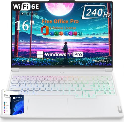 Lenovo New Legion 7i 40.6 cm 2560x1600 Gaming Laptop WQXGA, Intel i7-14700HX, GeForce RTX 4060, Wi-Fi 6E, 64GB DDR5, 4TB SSD, Windows 11 Pro, Tastatur mit Hintergrundbeleuchtung, Wi-Fi 6E, mit Zubehör