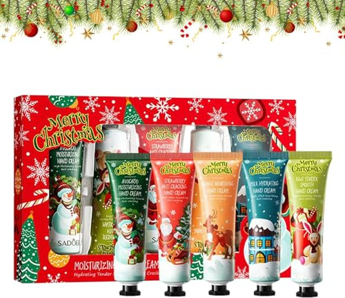 Handcreme Weihnachten,5 Stück Handcreme Weihnachten,Weihnachts Hand creme Geschenkset,Christmas geschenk,Christmas Hand Creme,Feuchtigkeitscreme für Frauen Mutter Freundin Frau