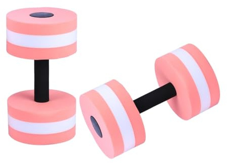 BCOATH 2 pièces Haltères Aquatiques EVA Flottants Lot de Accessoires Résistants Rose pour Exercices Piscine Fitness