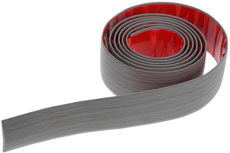 HOLIDYOYO Self-Adhesive Floor Transition Strip Protector Door Threshold Trim for Carpet to Tile Wood Edging Easy Installation Gray Wood Grain