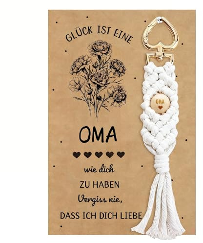Oma Geschenk, Schlüsselanhänger mit Karte, Geburtstag Weihnachten Geschenke | Geburtstagsgeschenk Weihnachtsgeschenke Muttertagsgeschenk für Oma, Beste Oma Ostern Danke Ostergeschenke
