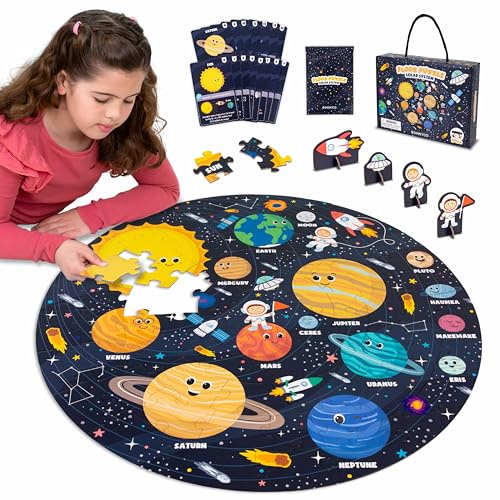 BONNYCO Puzzle XXL Sistema Solar Niños de 70 Piezas Grandes con Planetas