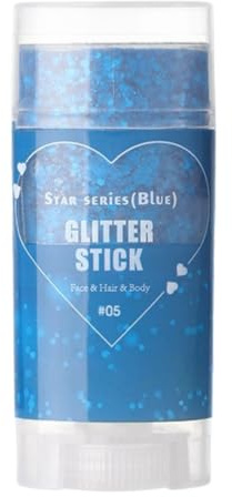 Body Glitter Gel & Spray,Body Shimmer & Hair Glitter Spray,Blue | Face Glitter,Chunky Holographic Sequins,Sweat-Resistant, Easy to Remove,Ideal for Halloween,Carnival, Stage Makeup,Body Art